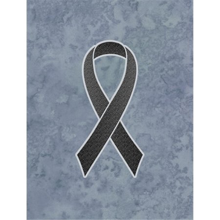 PATIOPLUS Black Ribbon for Melanoma Cancer Awareness Canvas House Flag Size - 28 x 40 In. PA2555221